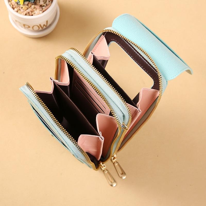 Multifunctional Touch Screen Crossbody Bag - Light Pink