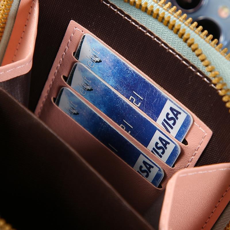 Multifunctional Touch Screen Crossbody Bag - Light Pink