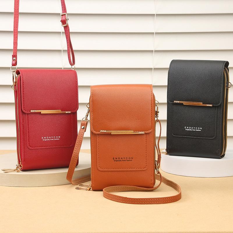 Multifunctional Touch Screen Crossbody Bag - Light Pink