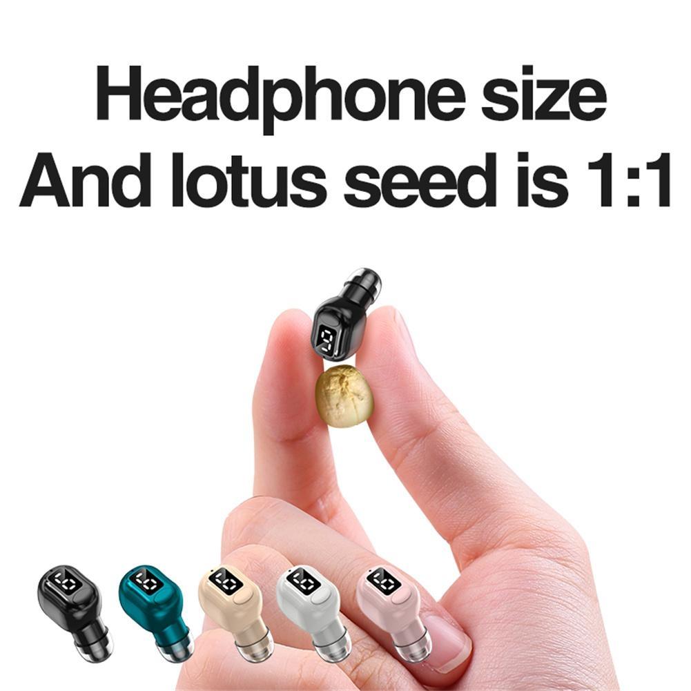 Mini Bluetooth Earphones with M5 Digital Display - Green