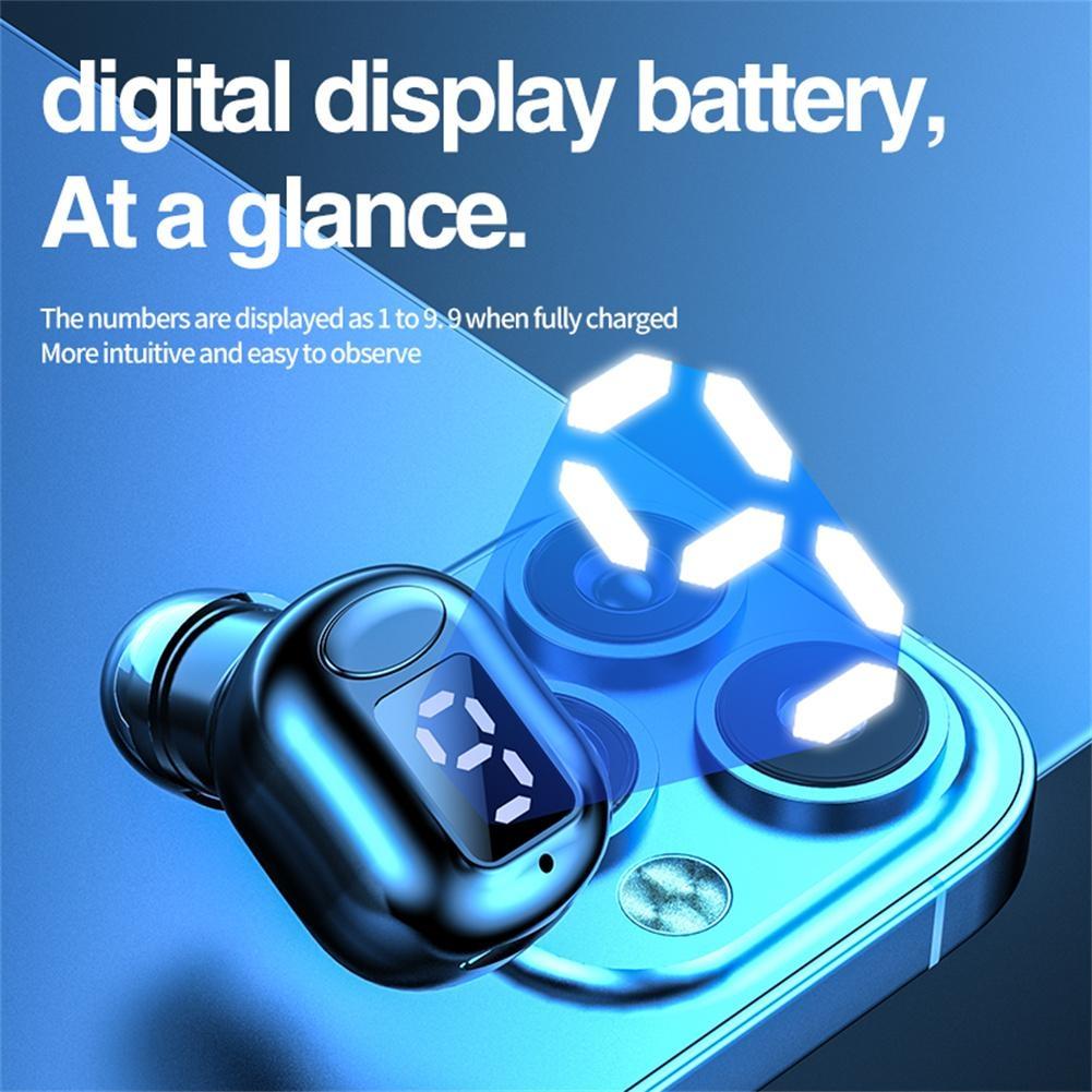 Mini Bluetooth Earphones with M5 Digital Display - Green