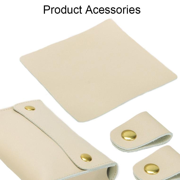 3-in-1 Waterproof Leather Laptop Liner Bag - 13 Inches - Apricot