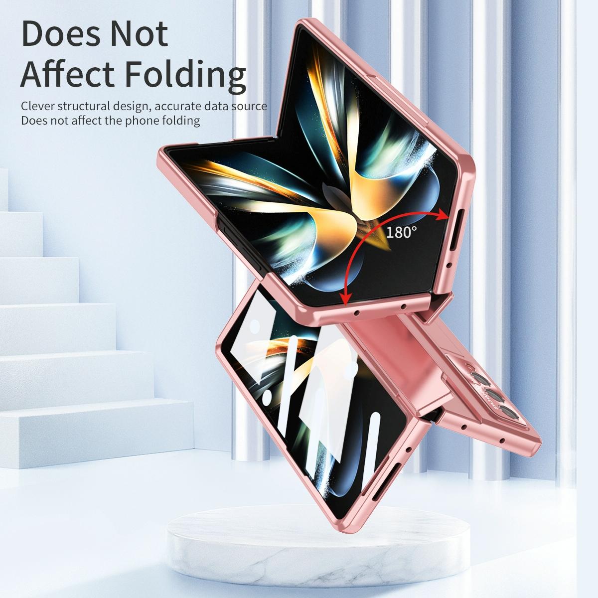 For Samsung Galaxy Z Fold4 5G Folding Case With Integrated Hinge - Blue