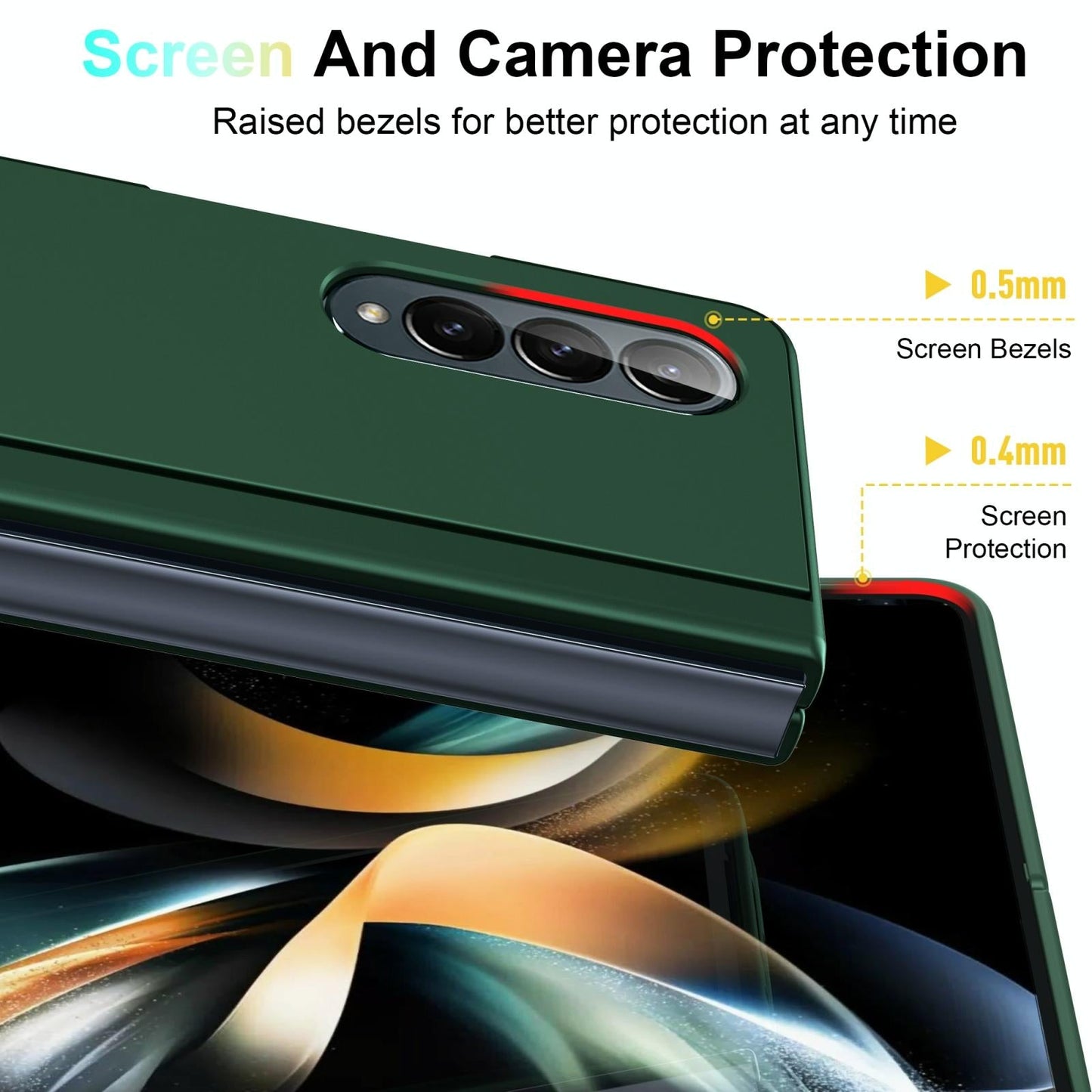 Foldable Phone Case with Holder for Samsung Galaxy z Fold 4 - Full Coverage - Dark Purple