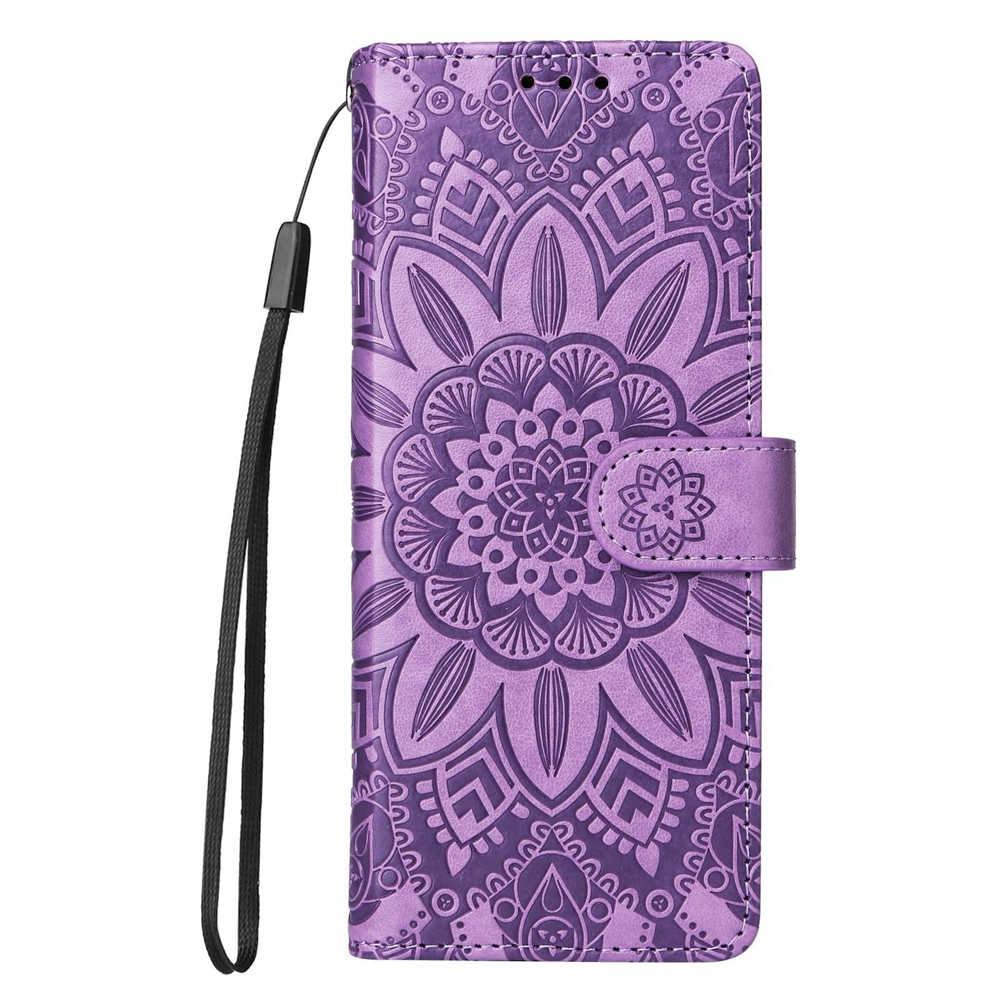 Sunflower Embossed Leather Phone Case for Samsung Galaxy z Fold 4 / 5g - Rose Gold