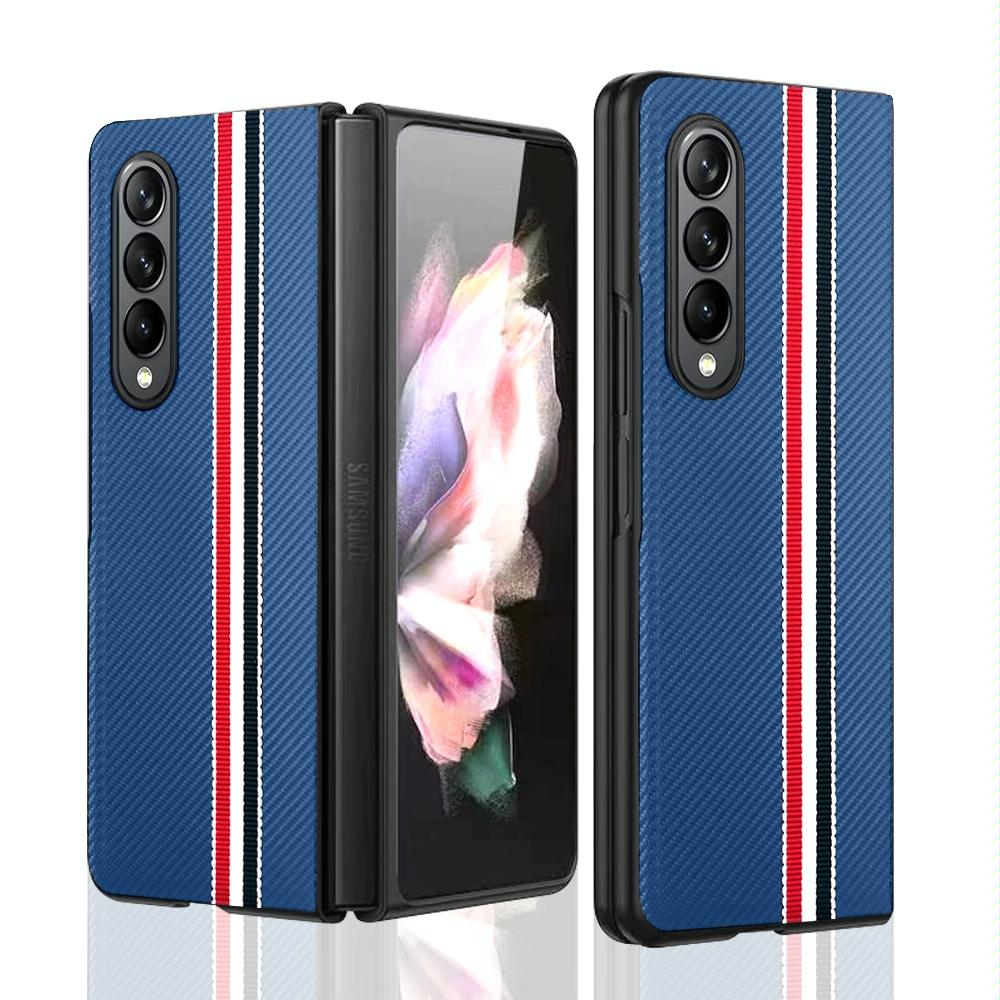 Shockproof Twill Phone Case for Samsung Galaxy z Fold 4 - Pc Tpu - Brown