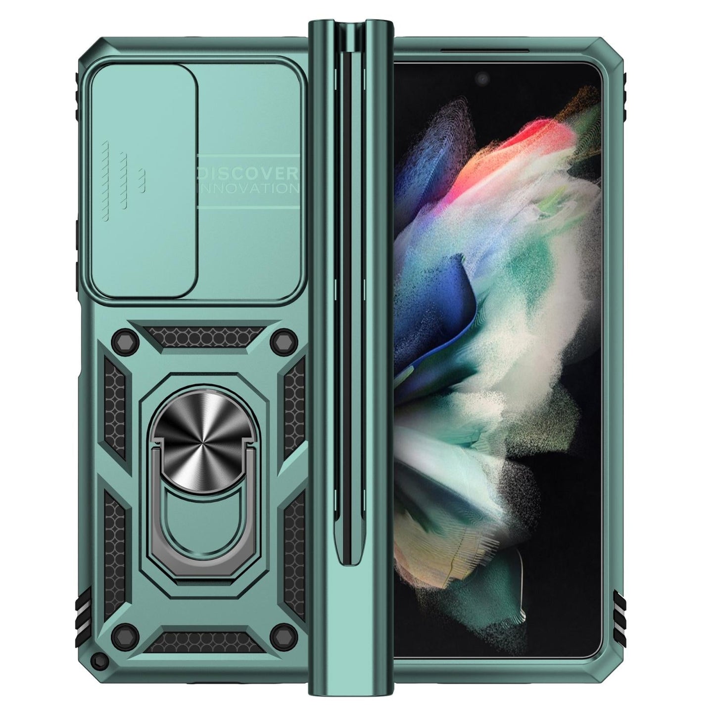 For Samsung Galaxy Z Fold4 5G Secure Sliding Case - Rose Gold