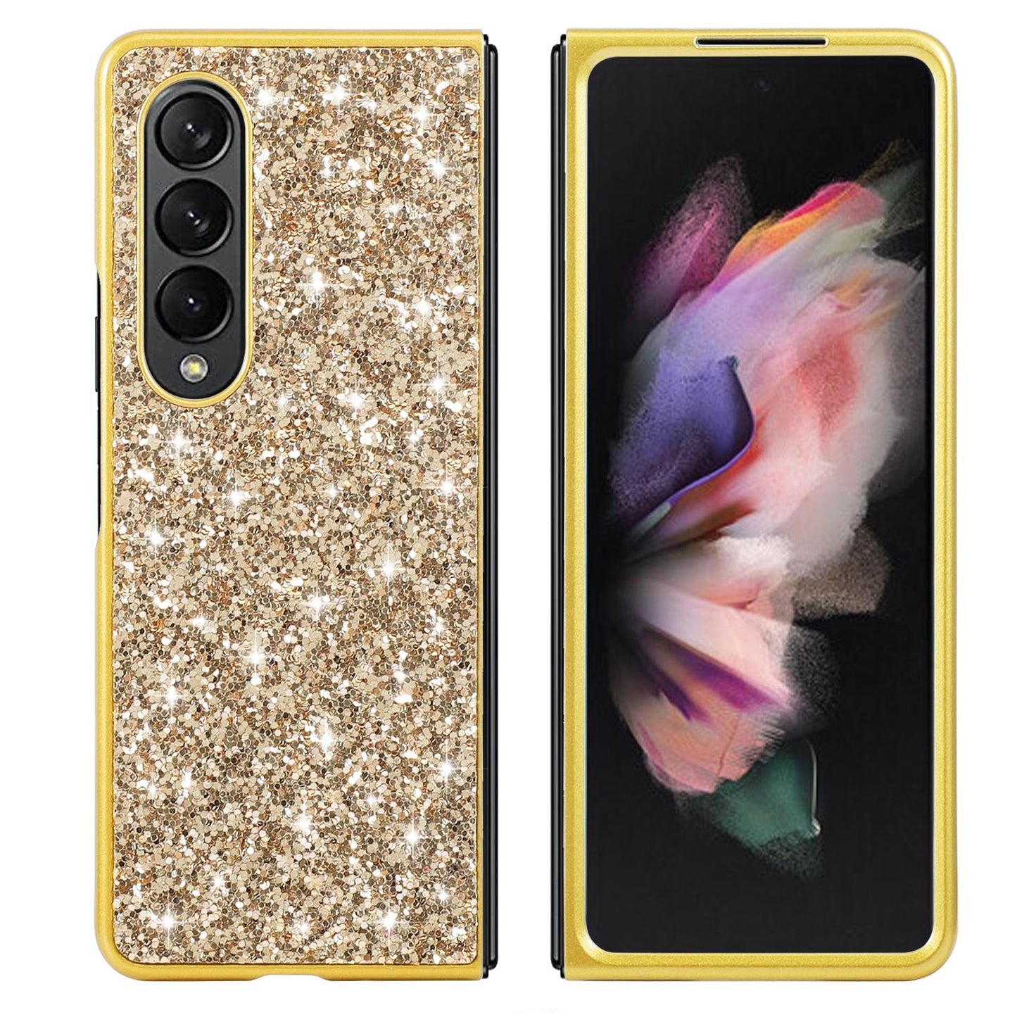 Glitter Tpu Shockproof Case for Samsung Galaxy z Fold 4 - Red