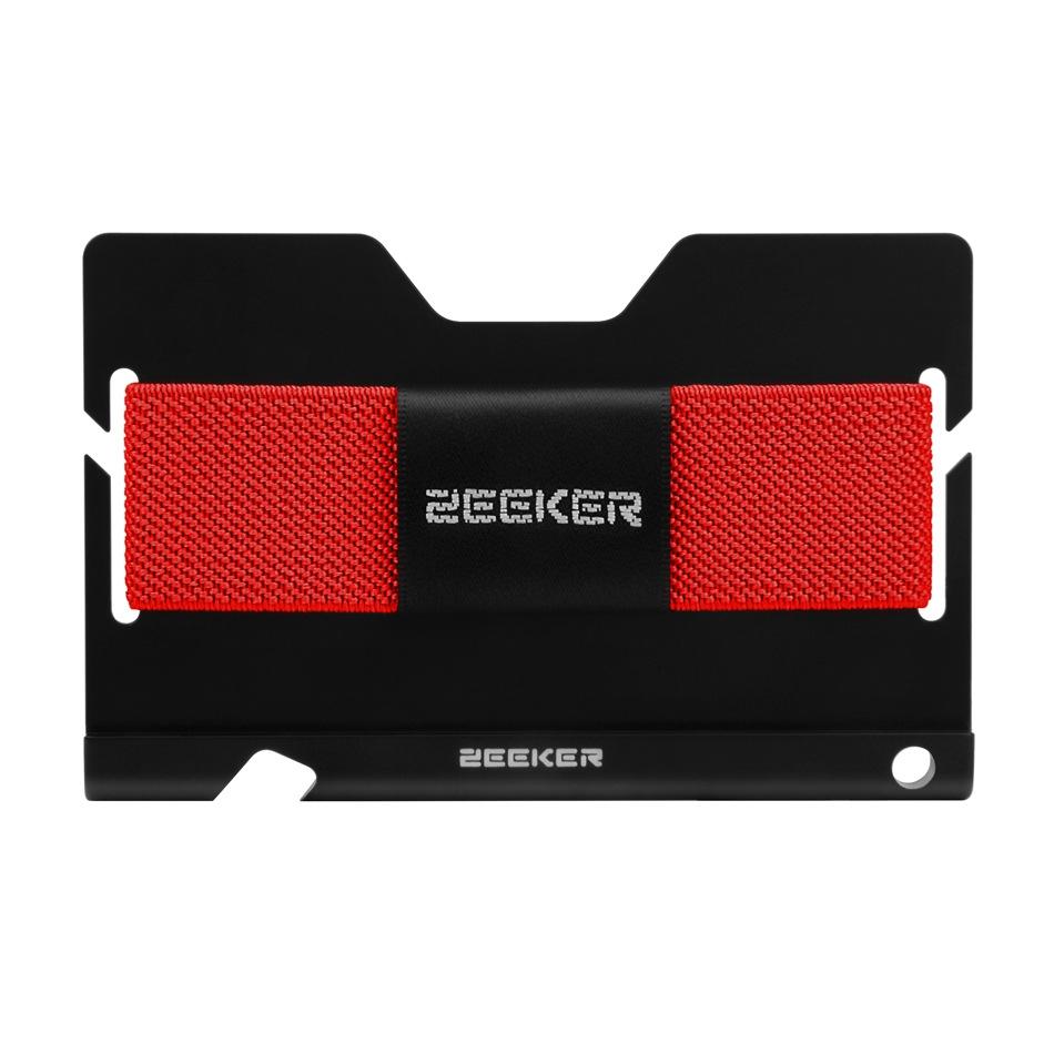 Multi Function Aluminum Card Holder For Men & Women Elastic Band Wallet - Black