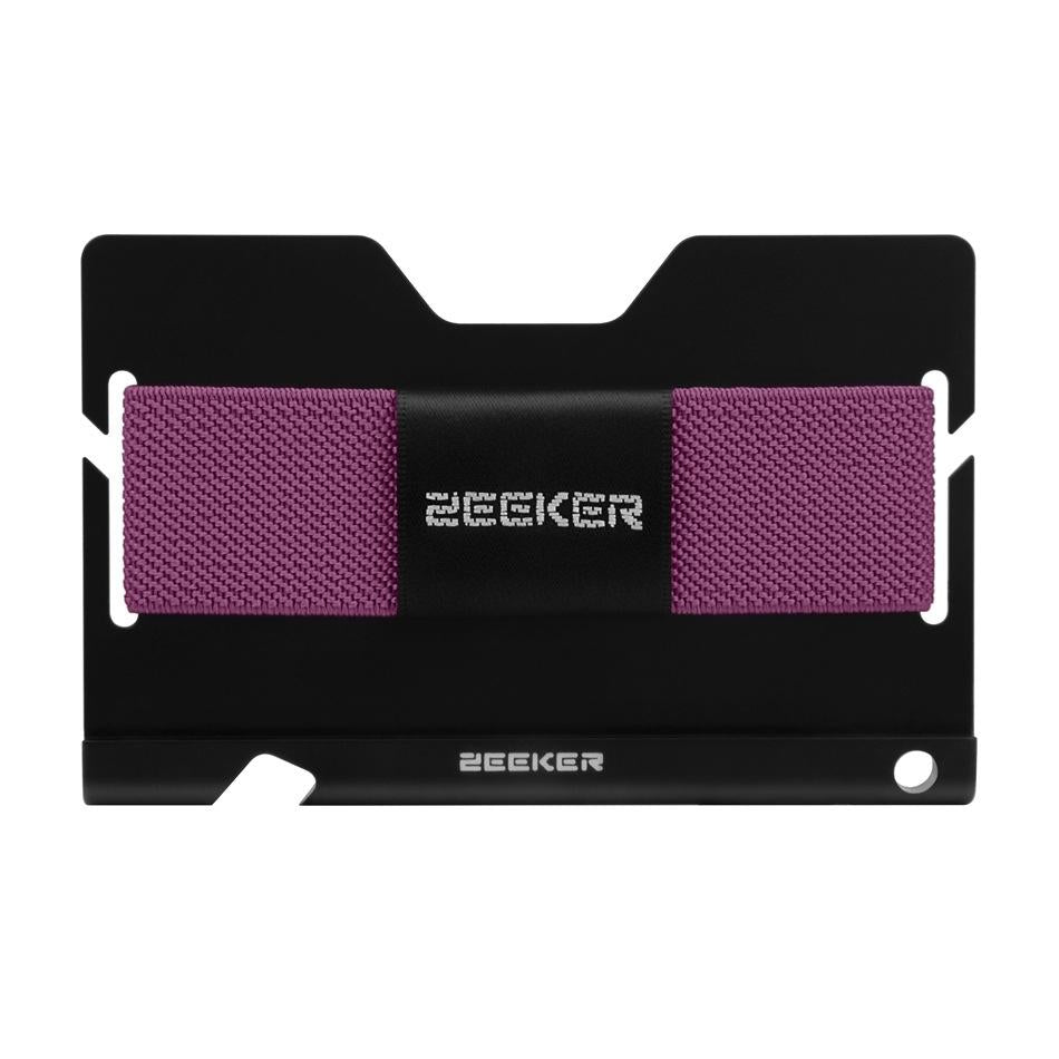 Multi Function Aluminum Card Holder For Men & Women Elastic Band Wallet - Black