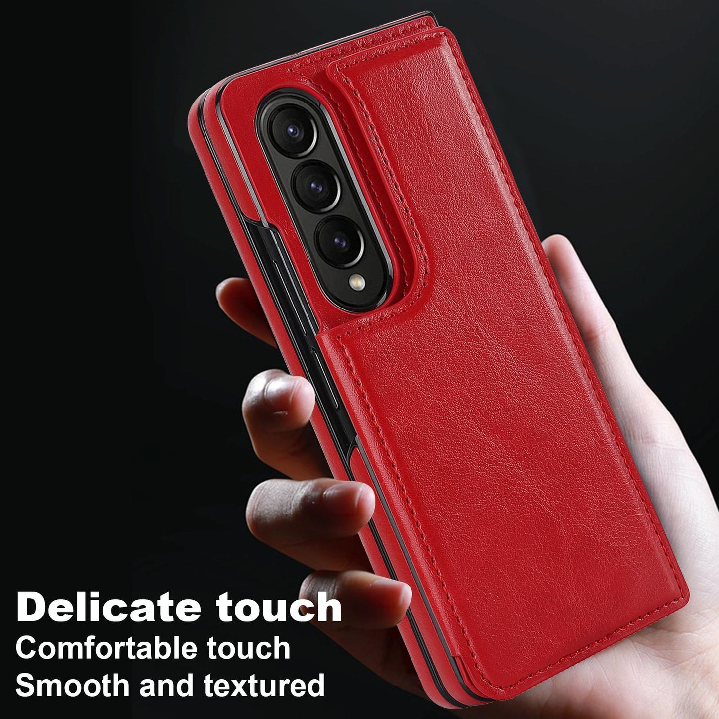 Full Coverage Double Buckle Phone Case for Samsung Galaxy z Fold 4 - Red