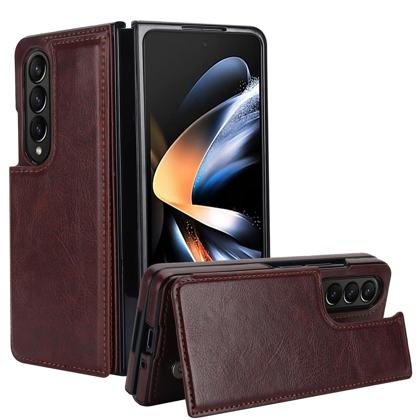 Full Coverage Double Buckle Phone Case for Samsung Galaxy z Fold 4 - Red