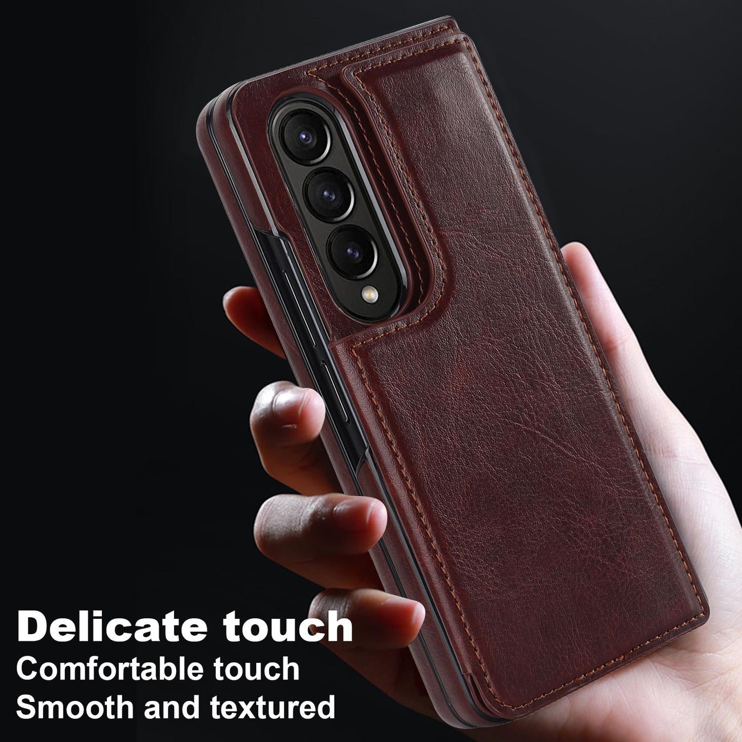 Full Coverage Double Buckle Phone Case for Samsung Galaxy z Fold 4 - Red