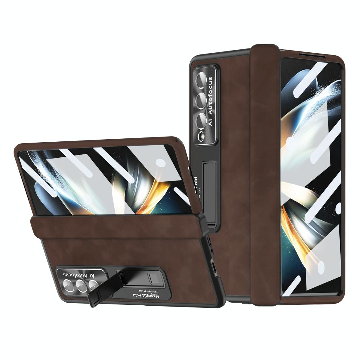 Magnetic Phone Case for Samsung Galaxy z Fold 4 - Napa Pattern - Royal Blue