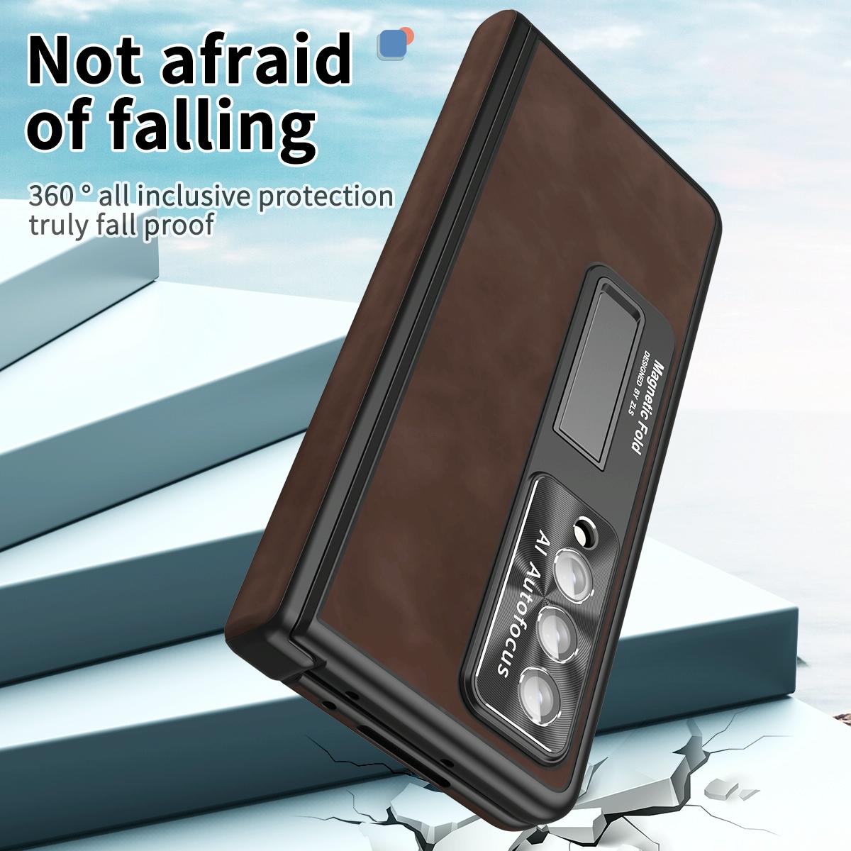 Magnetic Phone Case for Samsung Galaxy z Fold 4 - Napa Pattern - Royal Blue
