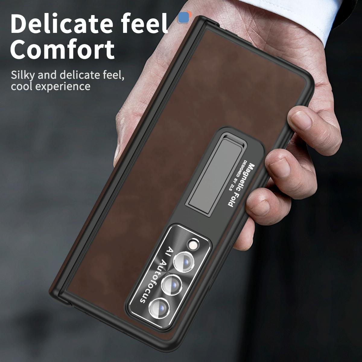 Magnetic Phone Case for Samsung Galaxy z Fold 4 - Napa Pattern - Royal Blue