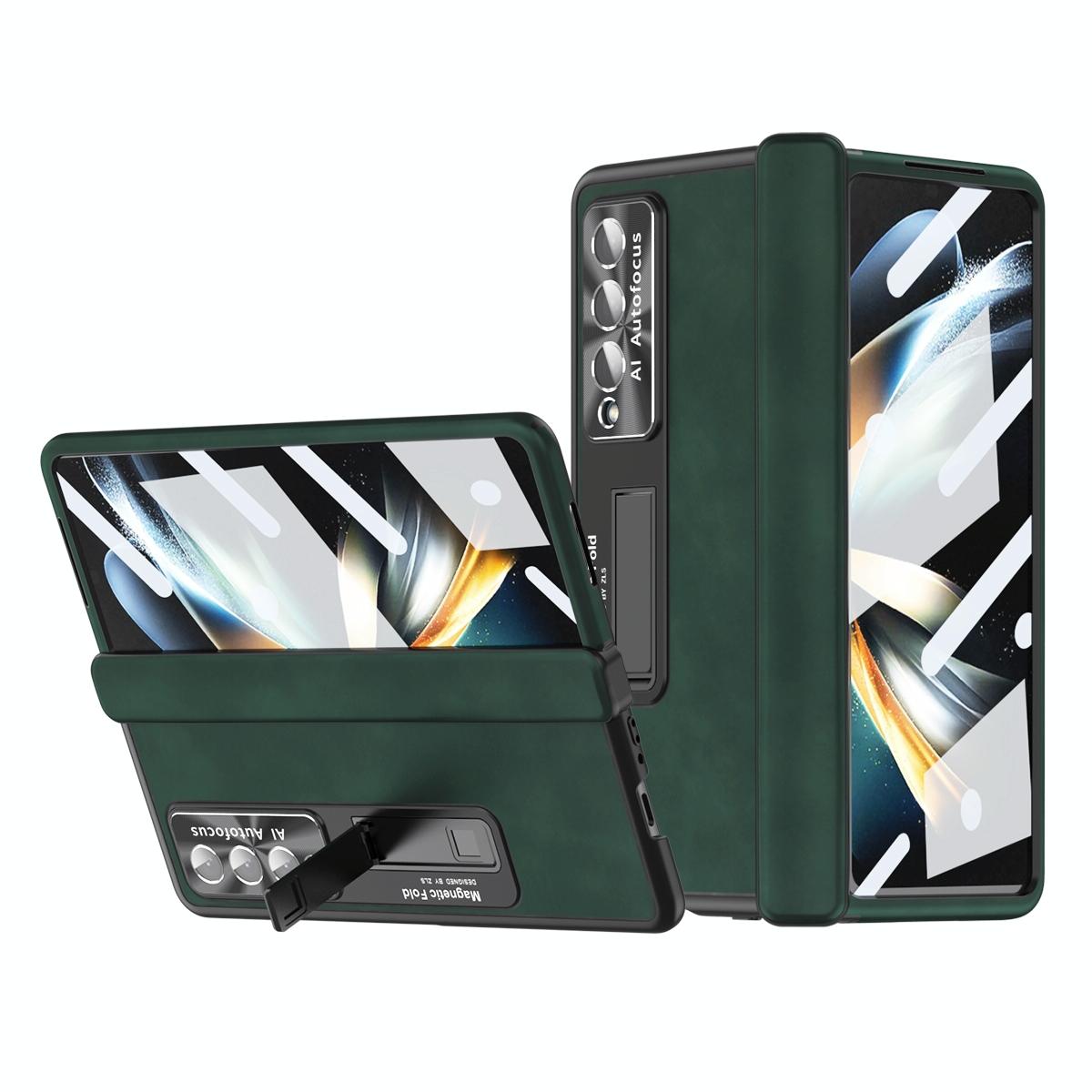 Magnetic Phone Case for Samsung Galaxy z Fold 4 - Napa Pattern - Royal Blue