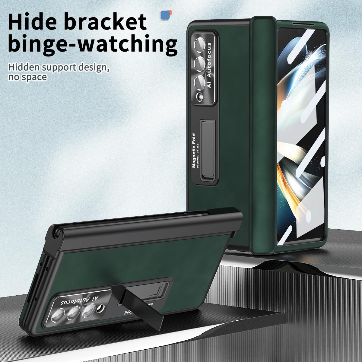 Magnetic Phone Case for Samsung Galaxy z Fold 4 - Napa Pattern - Royal Blue