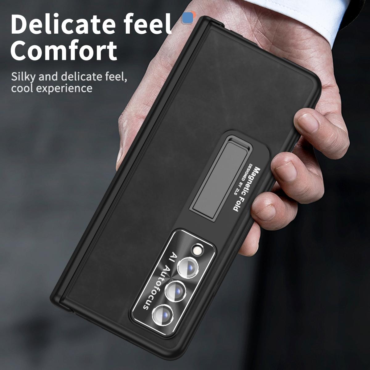 Magnetic Phone Case for Samsung Galaxy z Fold 4 - Napa Pattern - Royal Blue