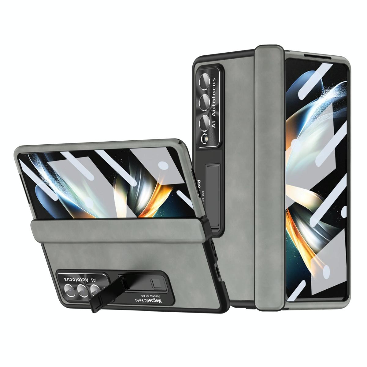 Magnetic Phone Case for Samsung Galaxy z Fold 4 - Napa Pattern - Royal Blue
