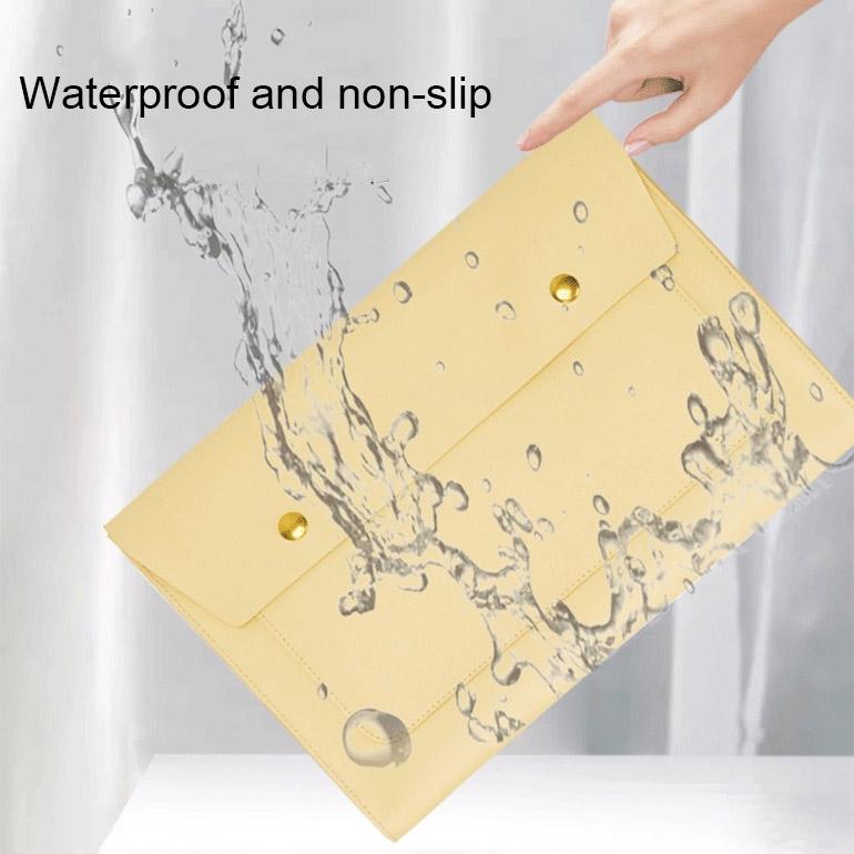 3-in-1 Waterproof Leather Laptop Liner Bag - 13 Inches - Avocado Green