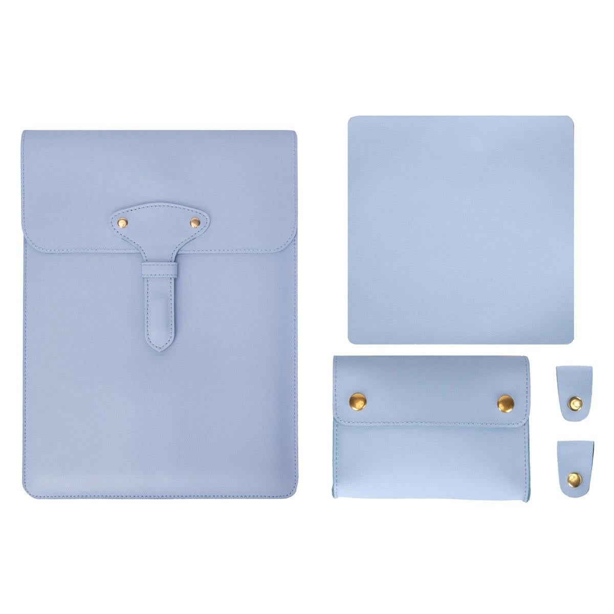 3-in-1 Waterproof Leather Laptop Liner Bag - 13 Inches - Avocado Green