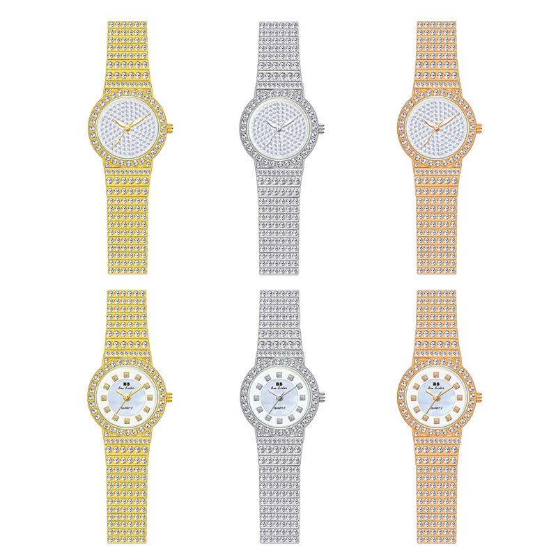 Starry Diamond Chain Women Wrist Watch - Golden Scale Surface