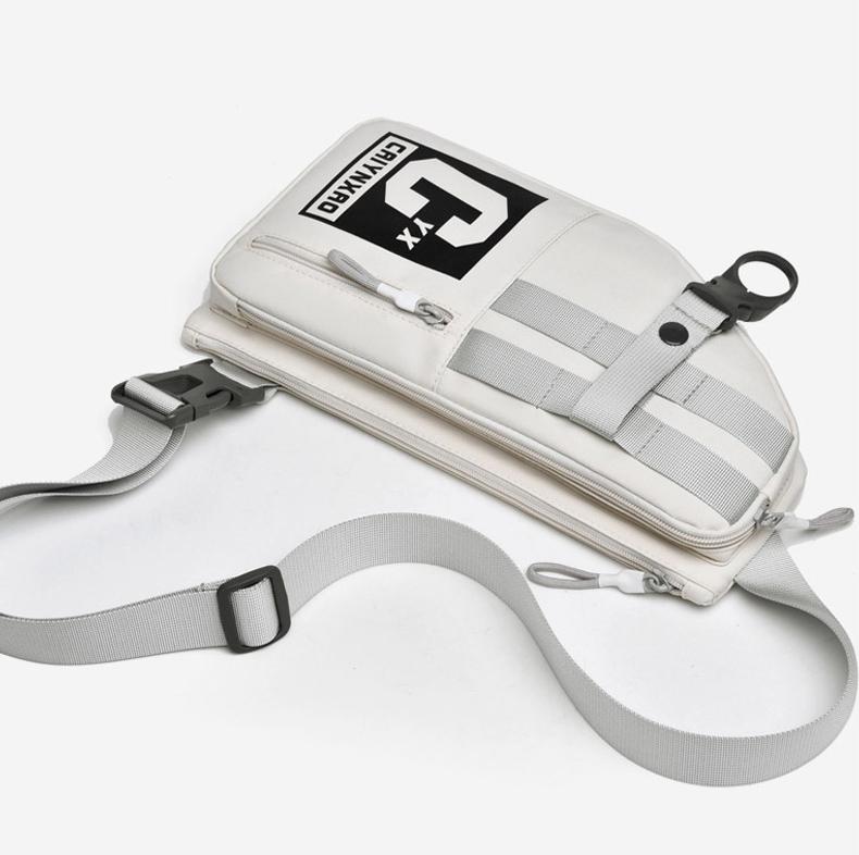 Large Sports Shoulder Bag With Multiple Pockets 2502 - Light Blue