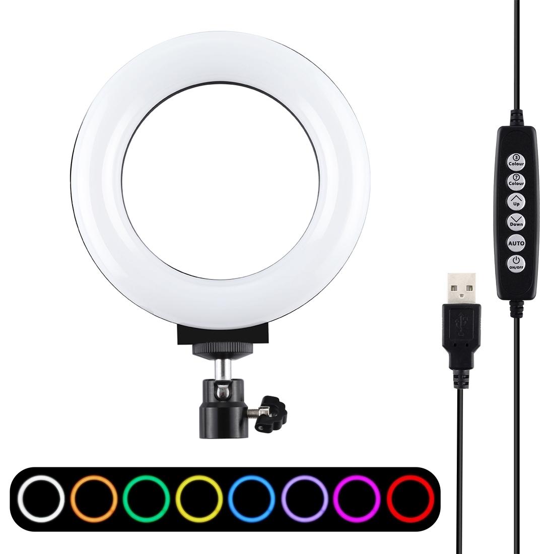 10 Mode Rgbw Led Ring Light with Tripod and Ball Head - 4.7 Inch Curved Surface - Pink