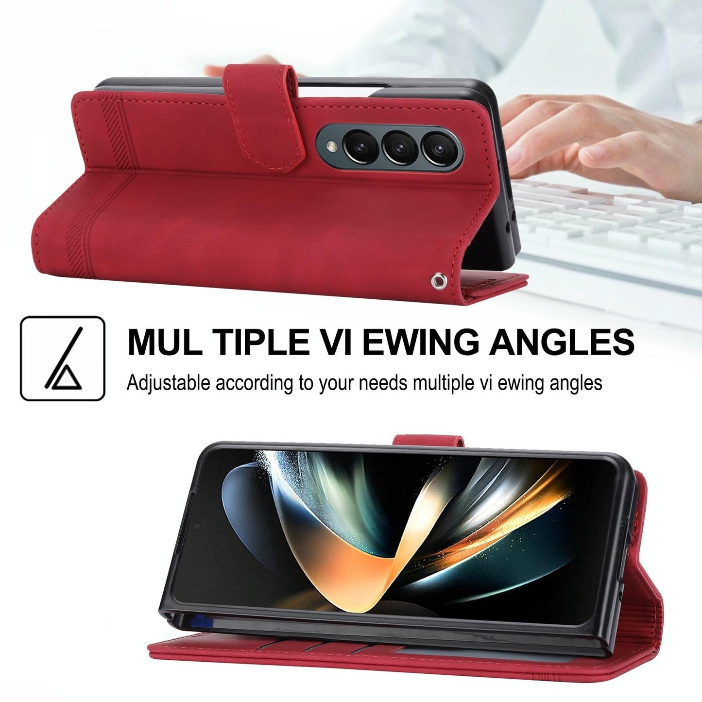 Premium Leather Tpu Case for Samsung Galaxy z Fold 4 / 5g - Black