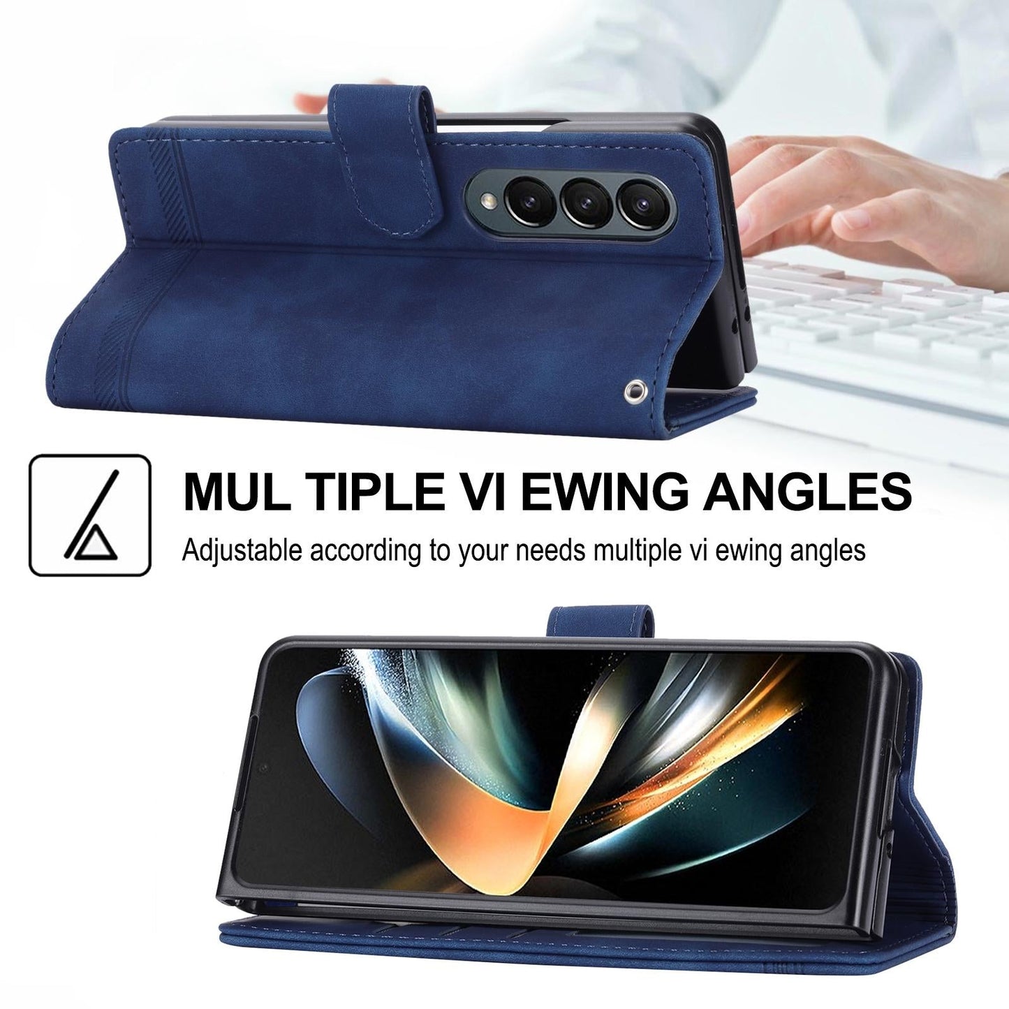 Premium Leather Tpu Case for Samsung Galaxy z Fold 4 / 5g - Black