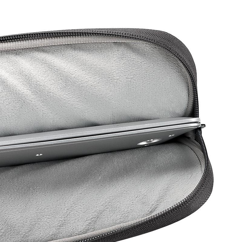 Lightweight Waterproof Lambskin Laptop Sleeve - Fits 14.1-15.4 Inches - Deep Gray With Bag