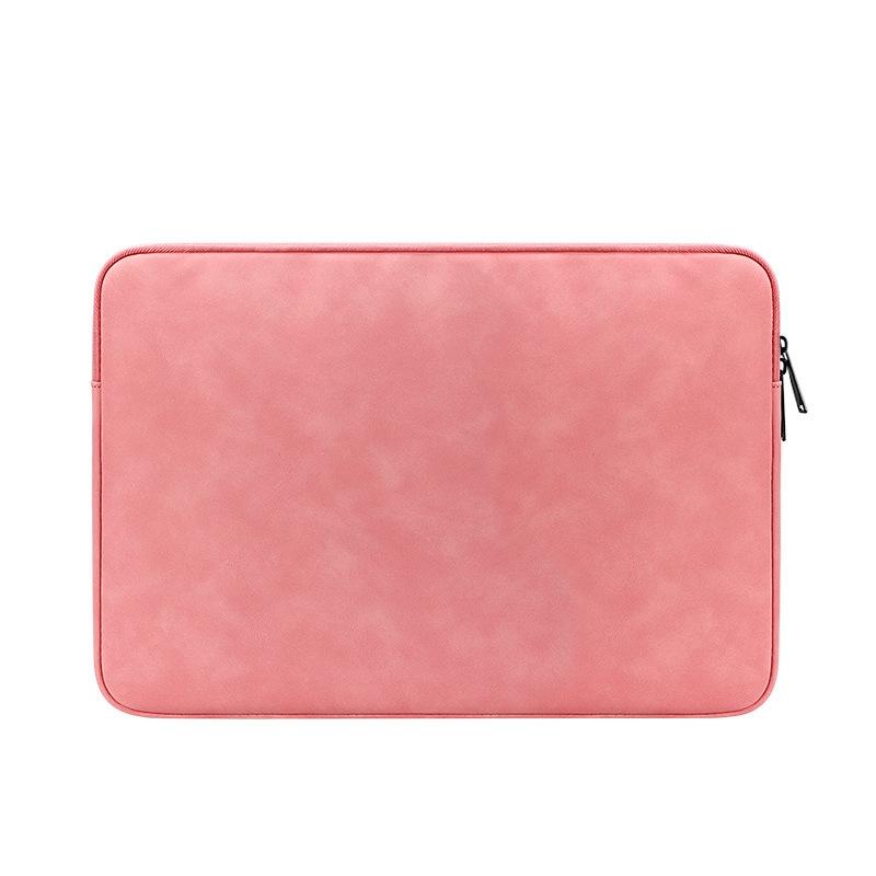 Lightweight Waterproof Lambskin Laptop Sleeve - Fits 14.1-15.4 Inches - Deep Gray With Bag