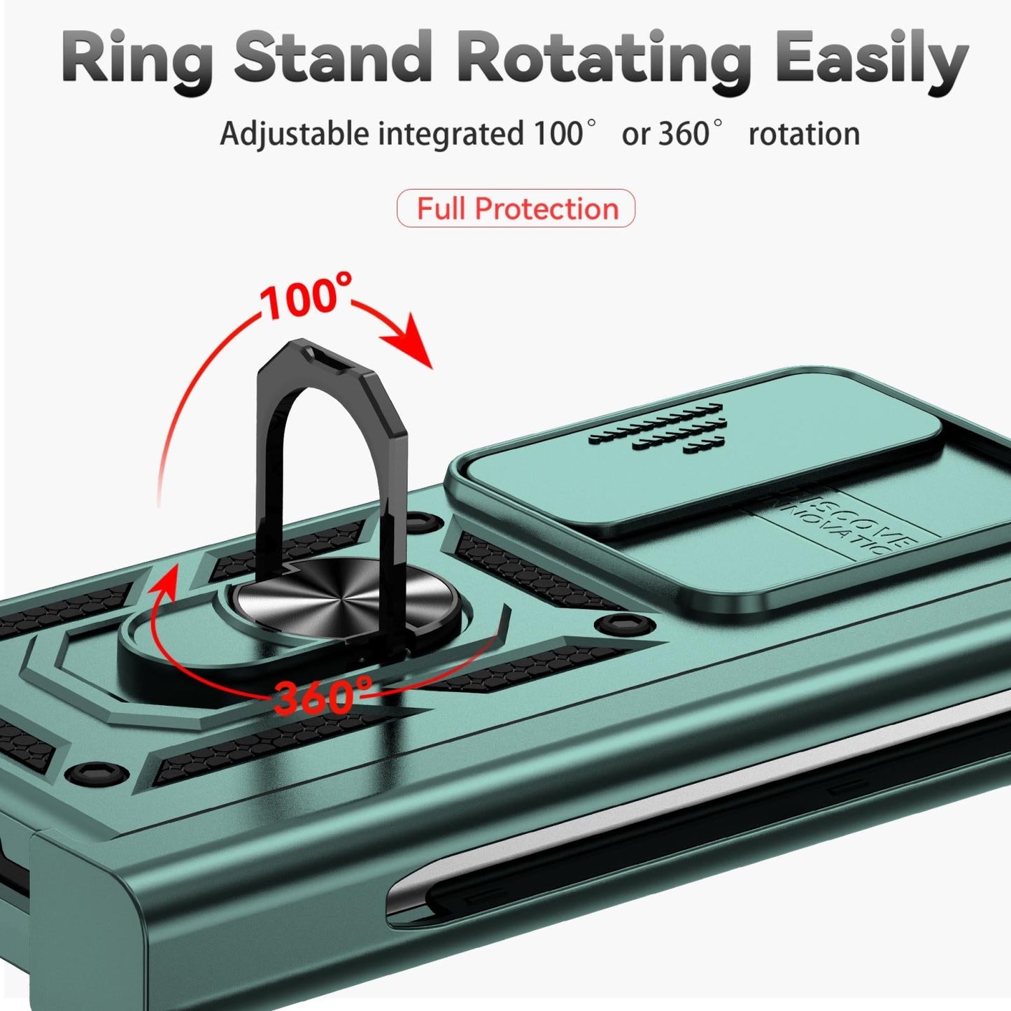 For Samsung Galaxy Z Fold4 5G Secure Sliding Case - Dark Green