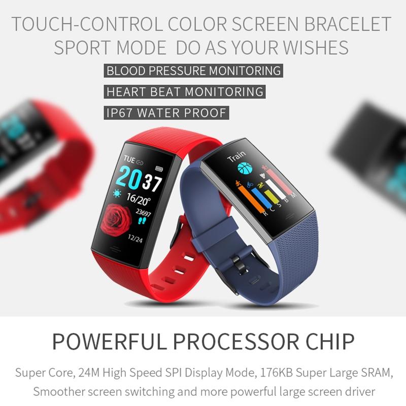Waterproof Smart Bracelet With Step Heart And Sleep Monitoring - Ip67 - Green