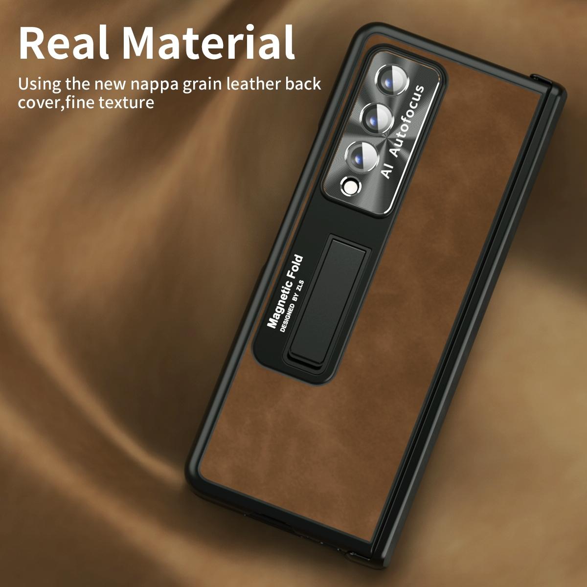 For Samsung Galaxy Z Fold4 5G Napa Texture All-In-One Phone Case - Green