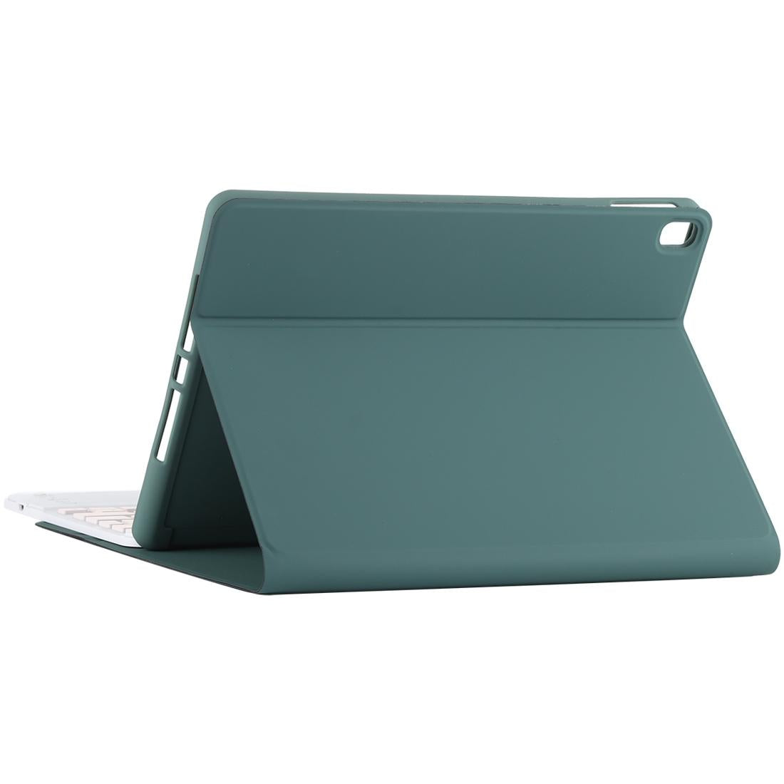 Bluetooth Keyboard & Tablet Case For Ipad 10.2 / Ipad Air 2019 - Detachable Touch Pad Pen Slot Holder - Pink Leather - Dark Green