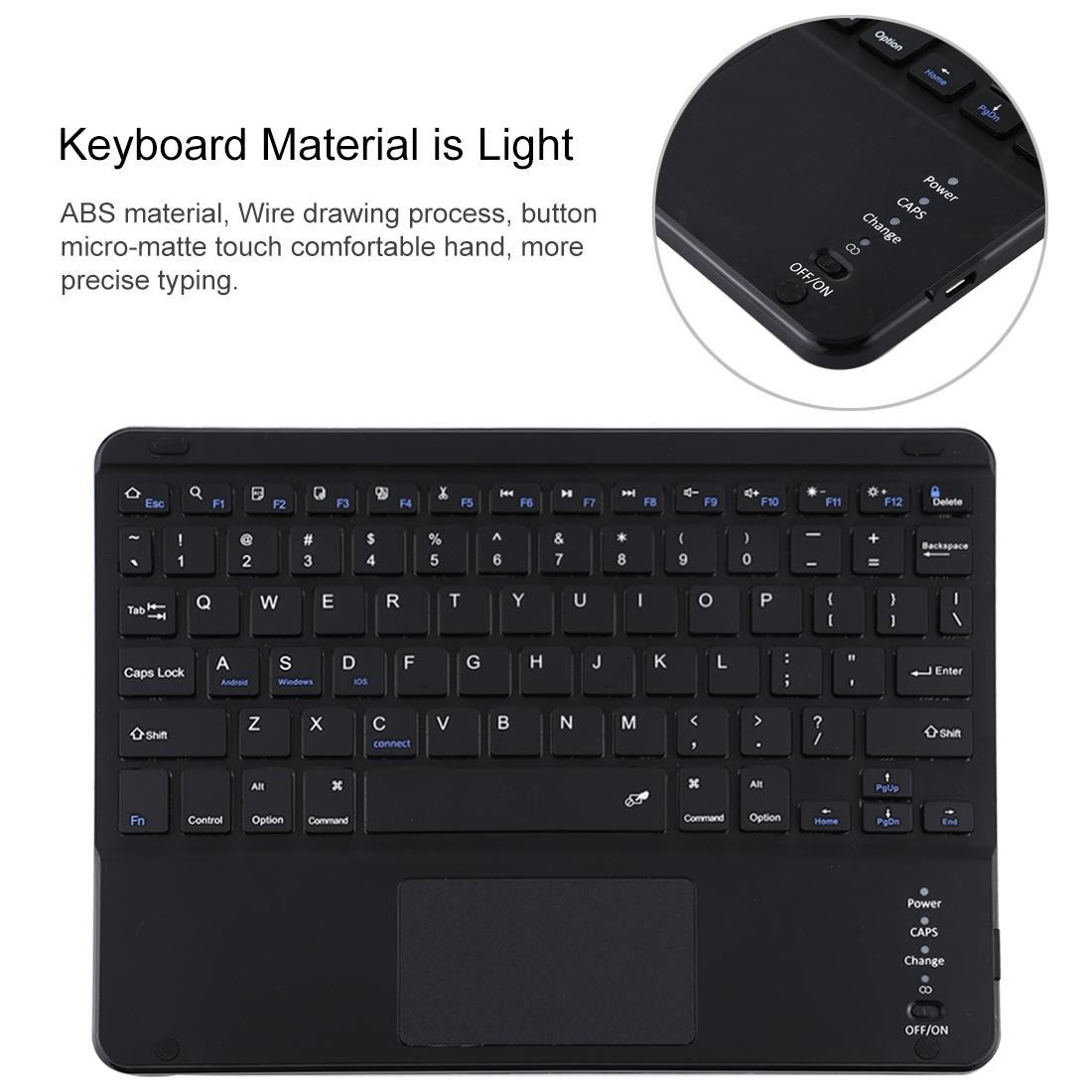 Bluetooth Keyboard & Tablet Case For Ipad 10.2 / Ipad Air 2019 - Detachable Touch Pad Pen Slot Holder - Microfiber Leather - Dark Green
