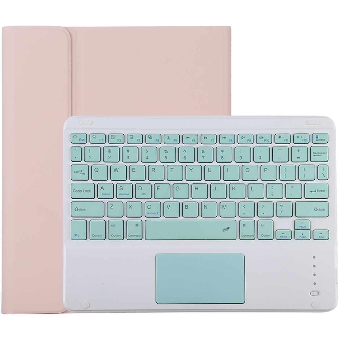 Bluetooth Keyboard & Tablet Case For Ipad 10.2 / Ipad Air 2019 - Detachable Touch Pad Pen Slot Holder - Microfiber Leather - Dark Green