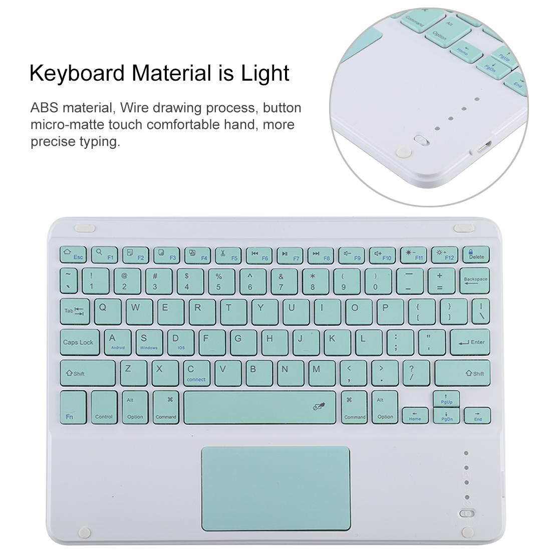 Bluetooth Keyboard & Tablet Case For Ipad 10.2 / Ipad Air 2019 - Detachable Touch Pad Pen Slot Holder - Microfiber Leather - Dark Green