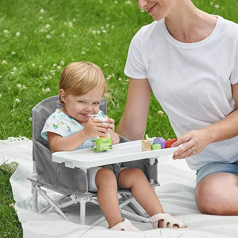 Vibe Geeks Foldable Camping and Dining Chair Outdoor Booster Seat for Toddlers - Green