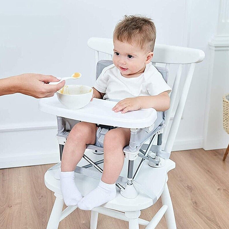 Vibe Geeks Foldable Camping and Dining Chair Outdoor Booster Seat for Toddlers - Grey