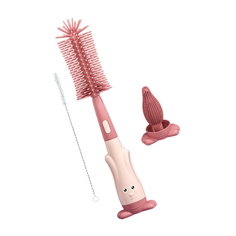 Vibe Geeks 3 in 1 Silicone Bottle and Teat Cleaning Brush - Green