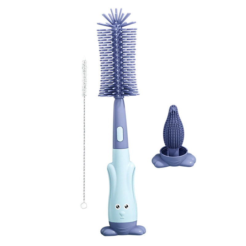 Vibe Geeks 3 in 1 Silicone Bottle and Teat Cleaning Brush - Green