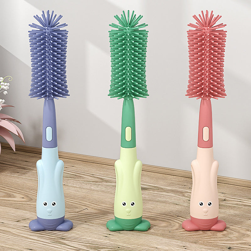 Vibe Geeks 3 in 1 Silicone Bottle and Teat Cleaning Brush - Green