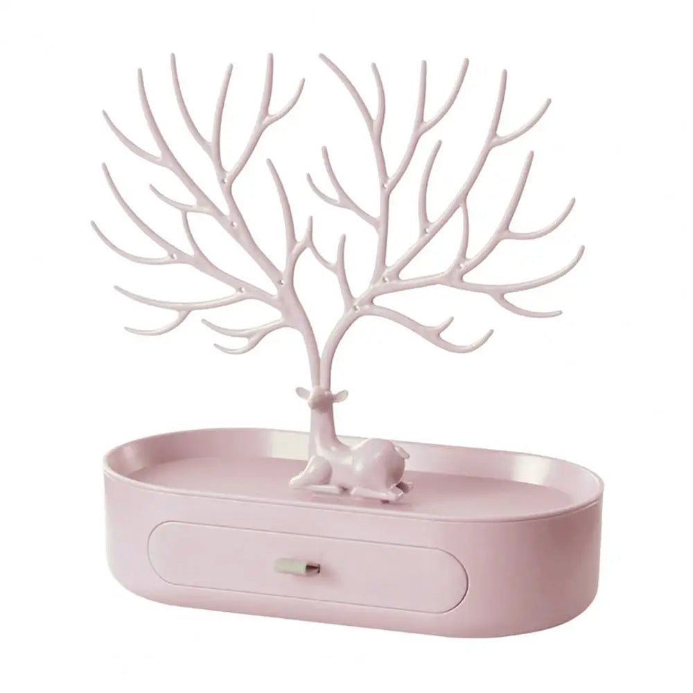 Vibe Geeks Antlers Tree Tower Jewelry Display Stand for Ring Earrings Necklace Bracelet - Grey Basic Model