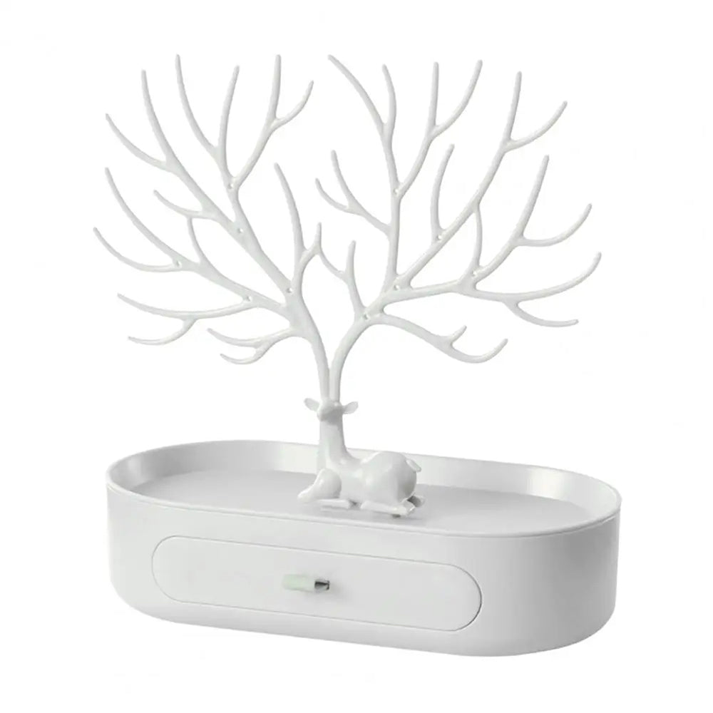 Vibe Geeks Antlers Tree Tower Jewelry Display Stand for Ring Earrings Necklace Bracelet - Grey Basic Model