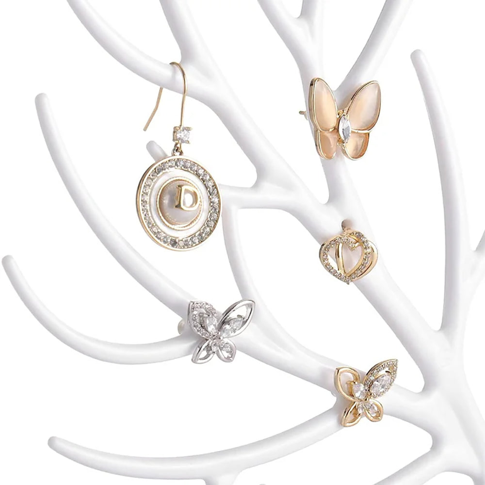 Vibe Geeks Antlers Tree Tower Jewelry Display Stand for Ring Earrings Necklace Bracelet - Grey Basic Model