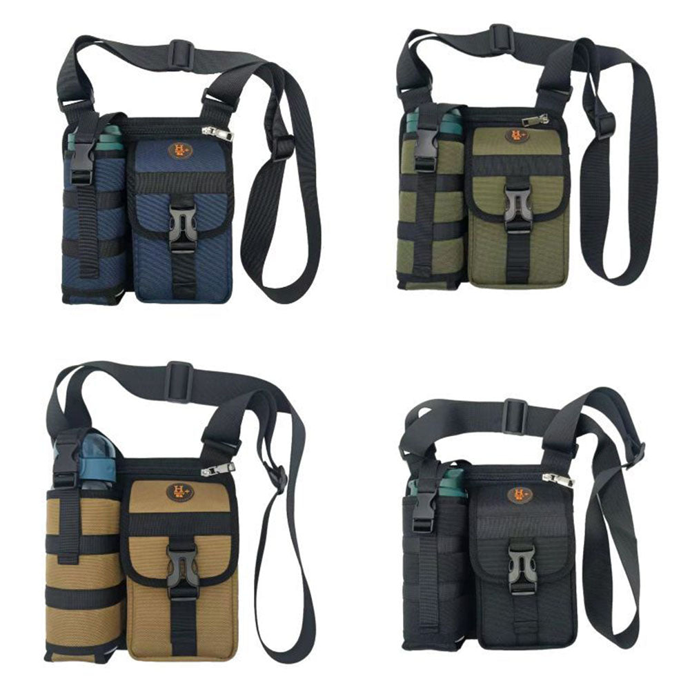 Vibe Geeks Waterproof Camping Wear Resistant Chest Crossbody Sling Shoulder Bags with Water Bottle Holder - Khahi