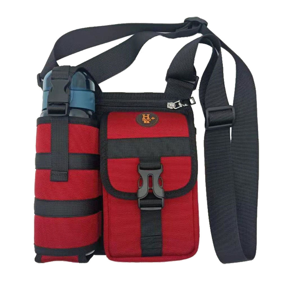 Vibe Geeks Waterproof Camping Wear Resistant Chest Crossbody Sling Shoulder Bags with Water Bottle Holder - Orange